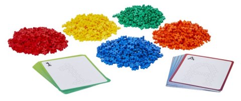 Plus-Plus, Mini Mix 2000 szt. ABC 123 - 4 płytki , 80 zadań kart pracy Learn to build