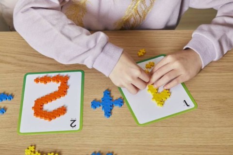 Plus-Plus, Mini Mix 2000 szt. ABC 123 - 4 płytki , 80 zadań kart pracy Learn to build