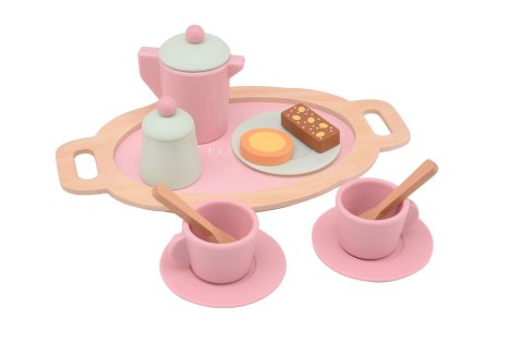 Drewniany zestaw do herbaty Tea set pink