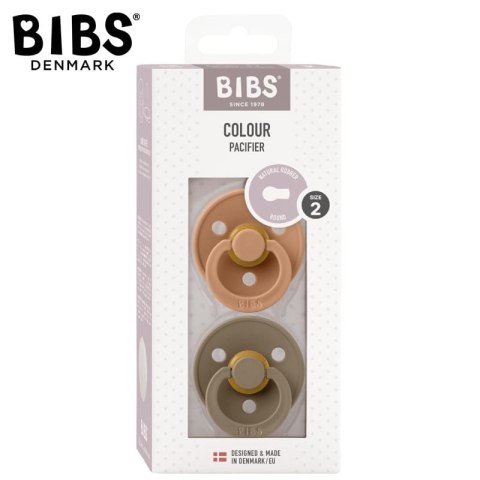 BIBS COLOUR 2-PACK EARTH & DARK OAK M Smoczek Uspokajający kauczuk Hevea