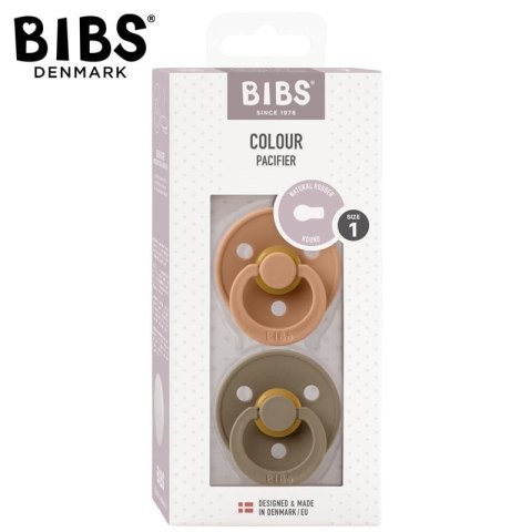 BIBS COLOUR 2-PACK EARTH & DARK OAK S Smoczek Uspokajający kauczuk Hevea