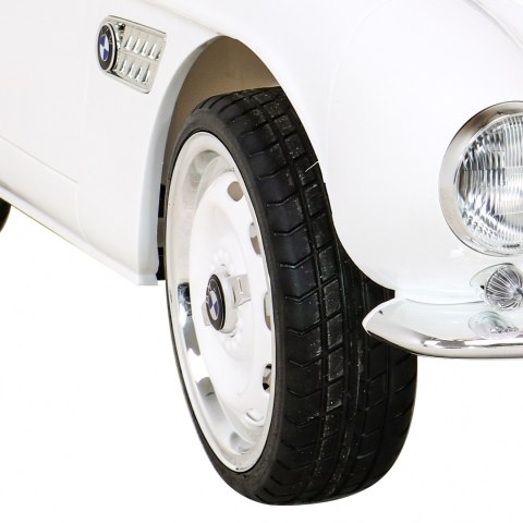 Autko BMW 507 Retro elektryczne dla dzieci Biały roadster