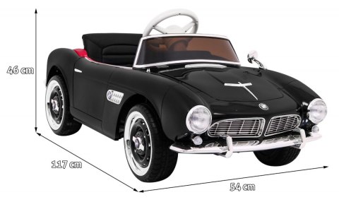 Autko BMW 507 Retro elektryczne dla dzieci Czarny Roadster