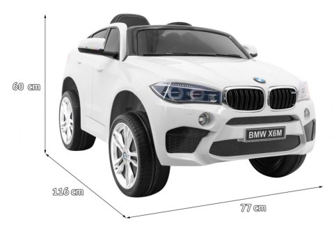 BMW X6M Elektryczne Autko dla dzieci, Biały SUV + Pilot