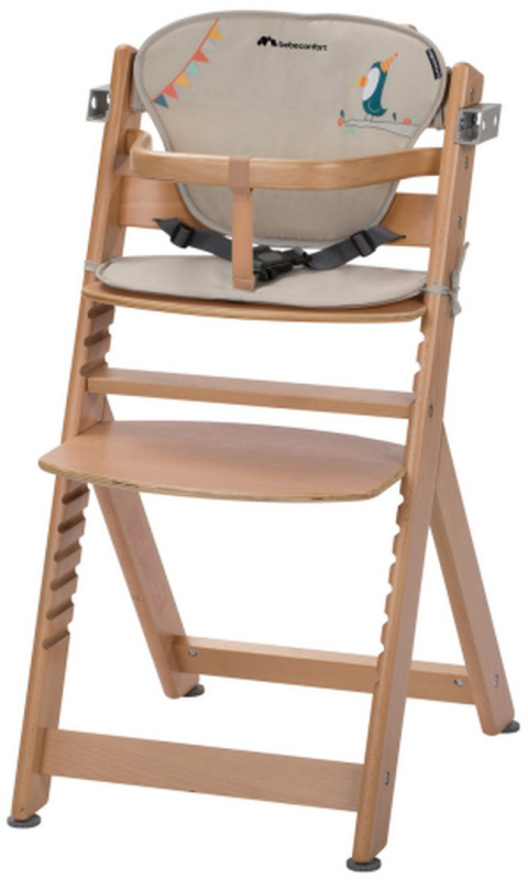 TIMBA Bebeconfort krzesełko do karmienia z wkładką - Natural Wood / Happy Day