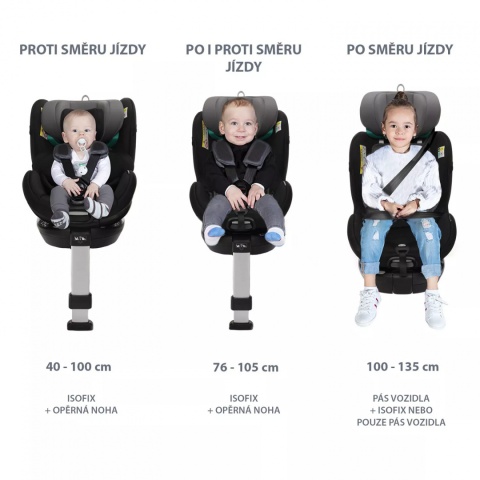 Voyager Maxi i-Size Zopa 0-19,5 kg do 135 cm fotelik 360 obrotowy samochodowy IsoFix - Silver Grey
