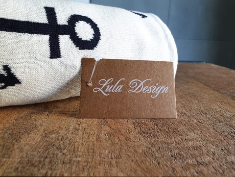 Lula Design Bawełniany kocyk niemowlęcy 80 cm x 100 cm KLD-126 KOTWICE GRANATOWE