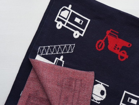 Lula Design Bawełniany kocyk niemowlęcy 80 cm x 100 cm KLD-128 POJAZDY