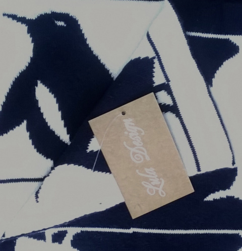 Lula Design Bawełniany kocyk niemowlęcy 80 cm x 100 cm KLD-129 PINGWIN