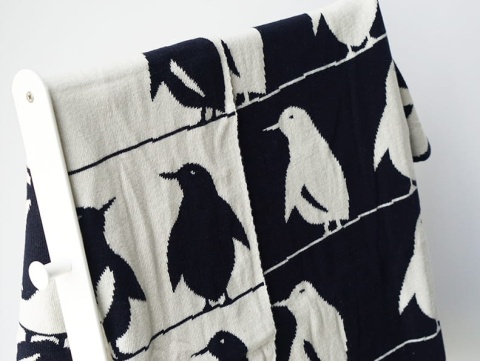 Lula Design Bawełniany kocyk niemowlęcy 80 cm x 100 cm KLD-129 PINGWIN