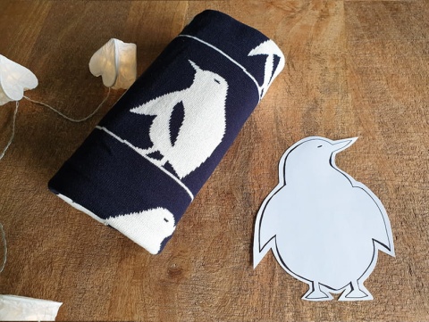 Lula Design Bawełniany kocyk niemowlęcy 80 cm x 100 cm KLD-129 PINGWIN