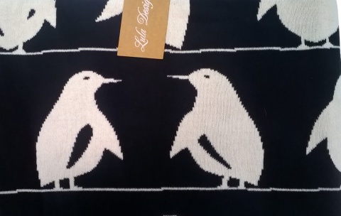 Lula Design Bawełniany kocyk niemowlęcy 80 cm x 100 cm KLD-129 PINGWIN