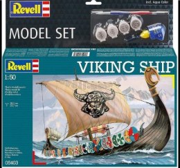 Model statku do sklejania 1:50 65403 Viking ship Revell + 4 farbki, pędzelek, klej
