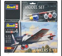 Samolot do sklejania 1:72 63870 Junkers F.13 Revell + 3 farbki, pędzelek, klej
