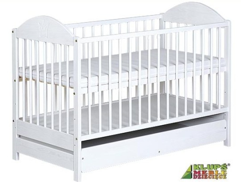 Klupś Łóżeczko drewniane Ewelina II z szufladą 120x60cm