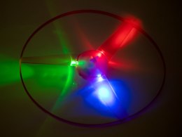 Wyrzutnia latający dysk UFO śmigło LED różowe