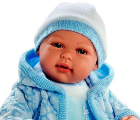 LALKA HISZPAŃSKA BOBAS 45CM ZE SMOCZKIEM, MÓWI I ŚMIEJE SIĘ MUNECAS ARIAS 55144