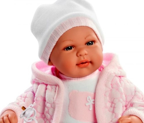 LALKA HISZPAŃSKA BOBAS 45CM ZE SMOCZKIEM, MÓWI I ŚMIEJE SIĘ MUNECAS ARIAS 55145