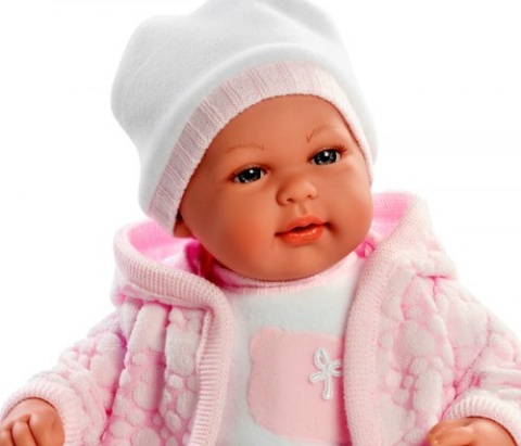 LALKA HISZPAŃSKA BOBAS 45CM ZE SMOCZKIEM, MÓWI I ŚMIEJE SIĘ MUNECAS ARIAS 55145
