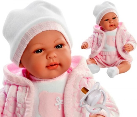 LALKA HISZPAŃSKA BOBAS 45CM ZE SMOCZKIEM, MÓWI I ŚMIEJE SIĘ MUNECAS ARIAS 55145