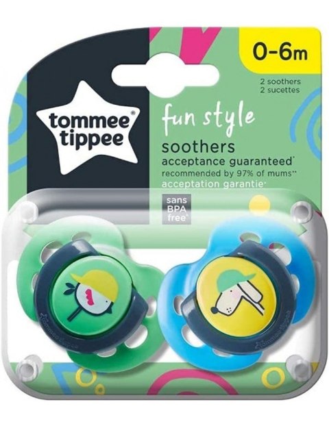 TT 43335795 Smoczek uspokajający FUN STYLE 0-6m 2 szt.