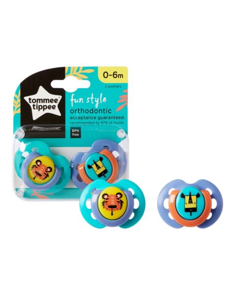 TT 43335795 Smoczek uspokajający FUN STYLE 0-6m 2 szt.