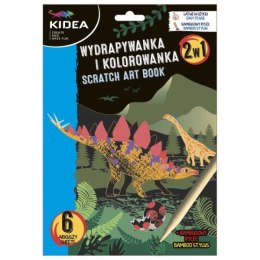 Wydrapywanka i kolorowanka 2w1 Dinozaury Kidea