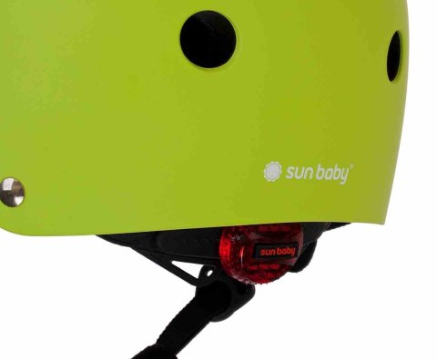 Kask rowerowy dla dzieci TRACKER - Love 2 RIDE, rozm. S, 50-54 cm z lampką LED i klipsem magnetycznym Lime