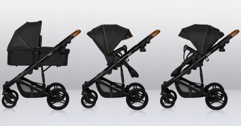 MARI TOUR Lionelo wózek wielofunkcyjny 2w1 terenowe koła offroad - Black Onyx