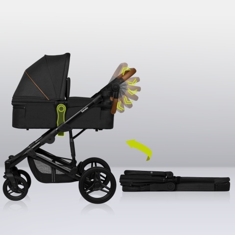 MARI TOUR Lionelo wózek wielofunkcyjny 2w1 terenowe koła offroad - Black Onyx