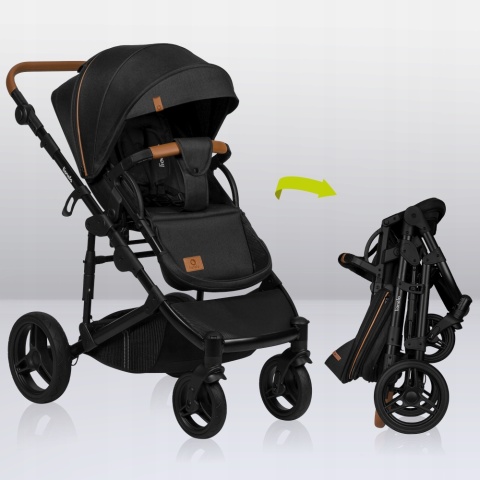 MARI TOUR Lionelo wózek wielofunkcyjny 2w1 terenowe koła offroad - Black Onyx