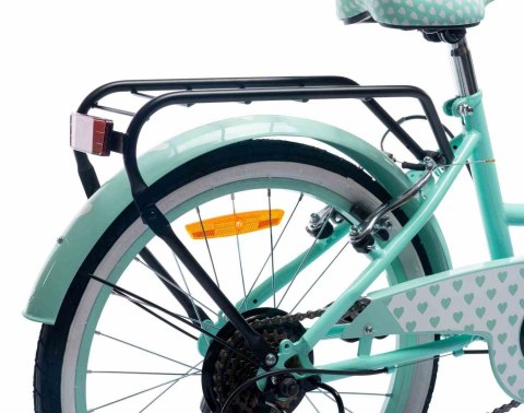 Rowerek dla dziewczynki 20 cali Heart bike 6-biegowa SHIMANO - miętowy