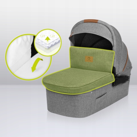 MARI TOUR Lionelo wózek wielofunkcyjny 3w1 z fotelikiem 0-13 kg terenowe koła offroad - Grey Stone