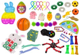 Zestaw Zabawek Wielkanocnych Fidget Toys Pop It Squishy Antystresowe 42 Elementy