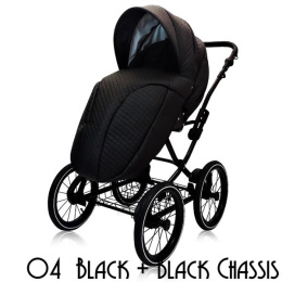 Royal 3w1 wózek głęboko-spacerowy Elite Design Group 04 black + czarna rama