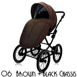 Royal 3w1 wózek głęboko-spacerowy Elite Design Group 06 brown + czarna rama