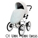 Wózek głęboko-spacerowy 2w1 ROYAL Elite Design Group 01 white + biała rama