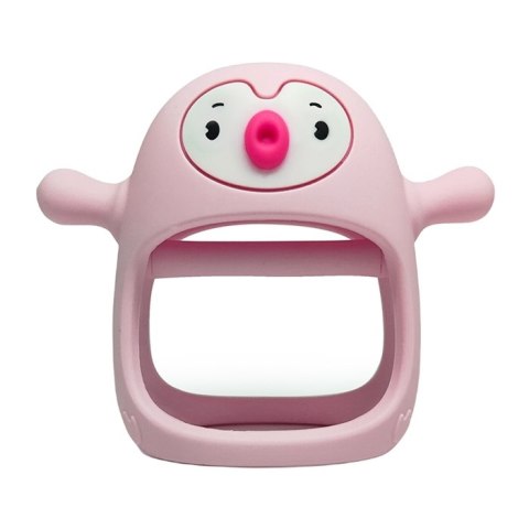 SMILY MIA Gryzak silikonowy Pingwin light pink