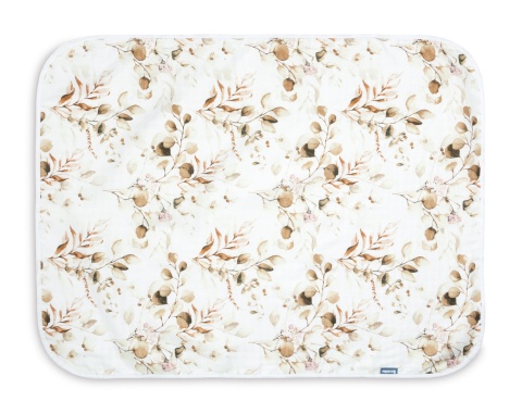 Dwuwarstwowy kocyk muślinowy Sensillo 100x80 - EUKALIPTUS / BIAŁY