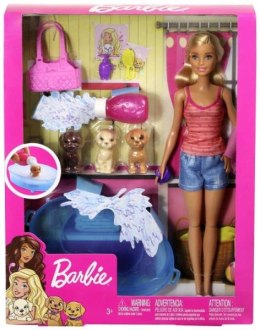 Barbie Lalka zestaw kąpiel piesków GDJ37 MATTEL