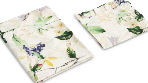 Sensillo Pościel 2-elementowa z falbanką bawełna 100x135cm, 40x60cm - Magnolia