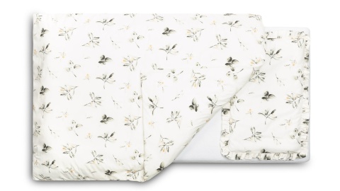 Sensillo Pościel 2-elementowa z falbanką bawełna 100x135cm, 40x60cm - Oliwka