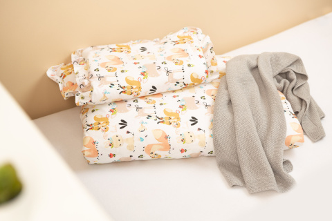 Sensillo Pościel 2-elementowa z falbanką bawełna 100x135cm, 40x60cm - Piknik