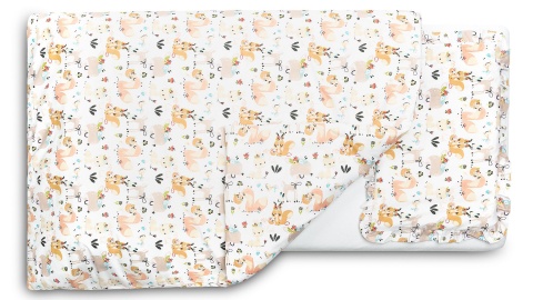 Sensillo Pościel 2-elementowa z falbanką bawełna 100x135cm, 40x60cm - Piknik