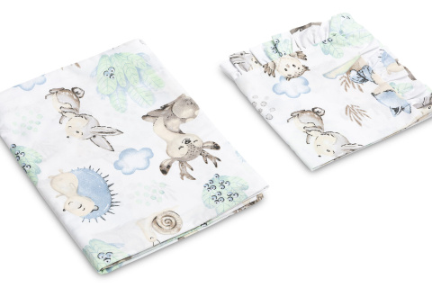 Sensillo Pościel 2-elementowa z falbanką bawełna 100x135cm, 40x60cm - Spacer