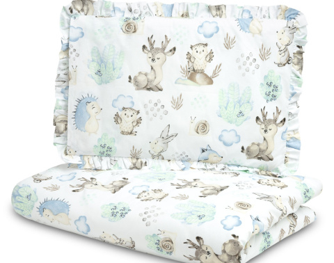 Sensillo Pościel 2-elementowa z falbanką bawełna 100x135cm, 40x60cm - Spacer