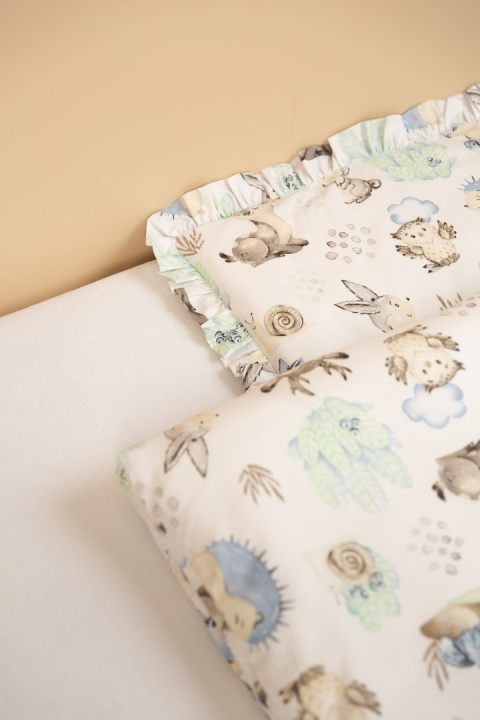 Sensillo Pościel 2-elementowa z falbanką bawełna 100x135cm, 40x60cm - Spacer