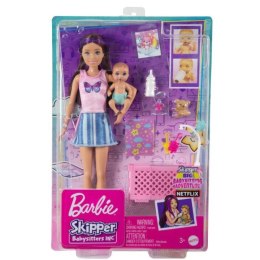 Barbie Opiekunka Usypianie maluszka + Lalka Skipper i bobas HJY33 MATTEL
