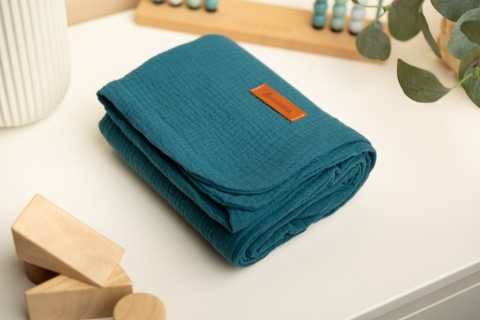 Dwuwarstwowy kocyk muślinowy Sensillo 100x75 - Ocean