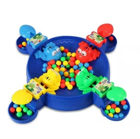 Gra zręcznościowa głodne żabki skaczące żaby 4 graczy 3+ XXL niebieska